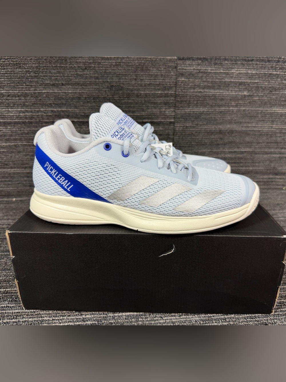 adidas Courtflash Pickleball Sneakers Halo Blue/Silver Metallic/Lucid Blue W 8.5